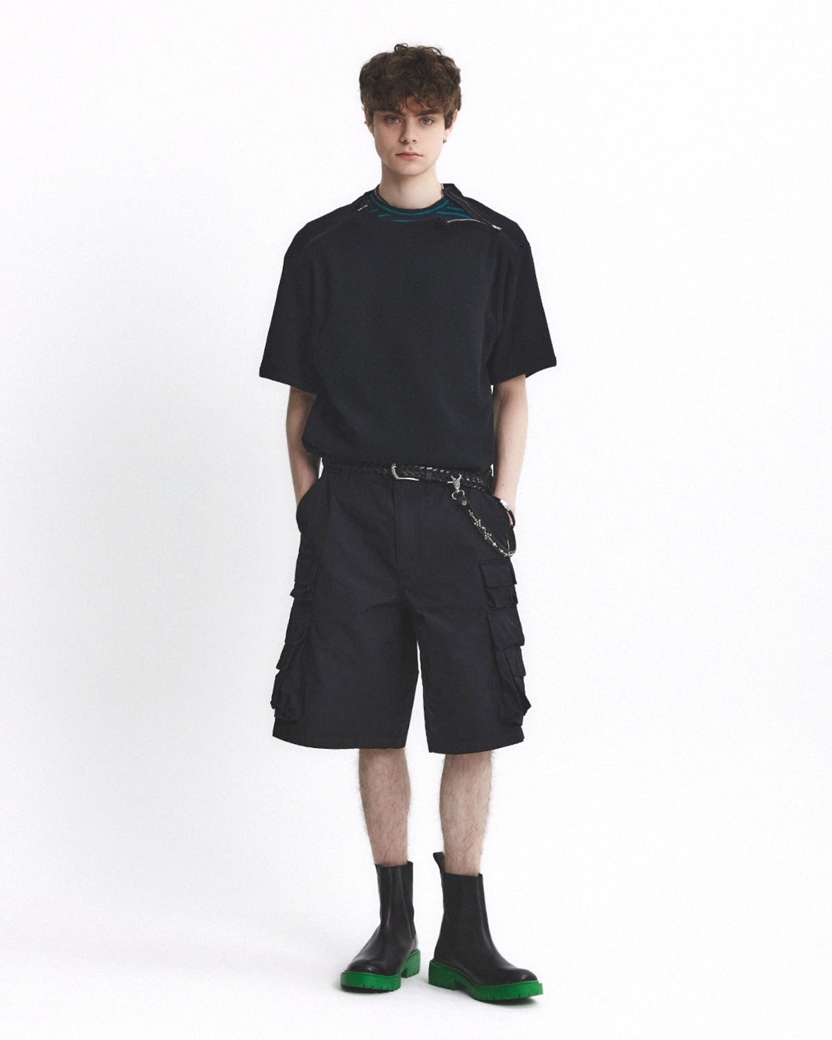 Eastlogue - Army Double Zip T-shirt (Black) product image 1 | TRAB K-Fashion Australia