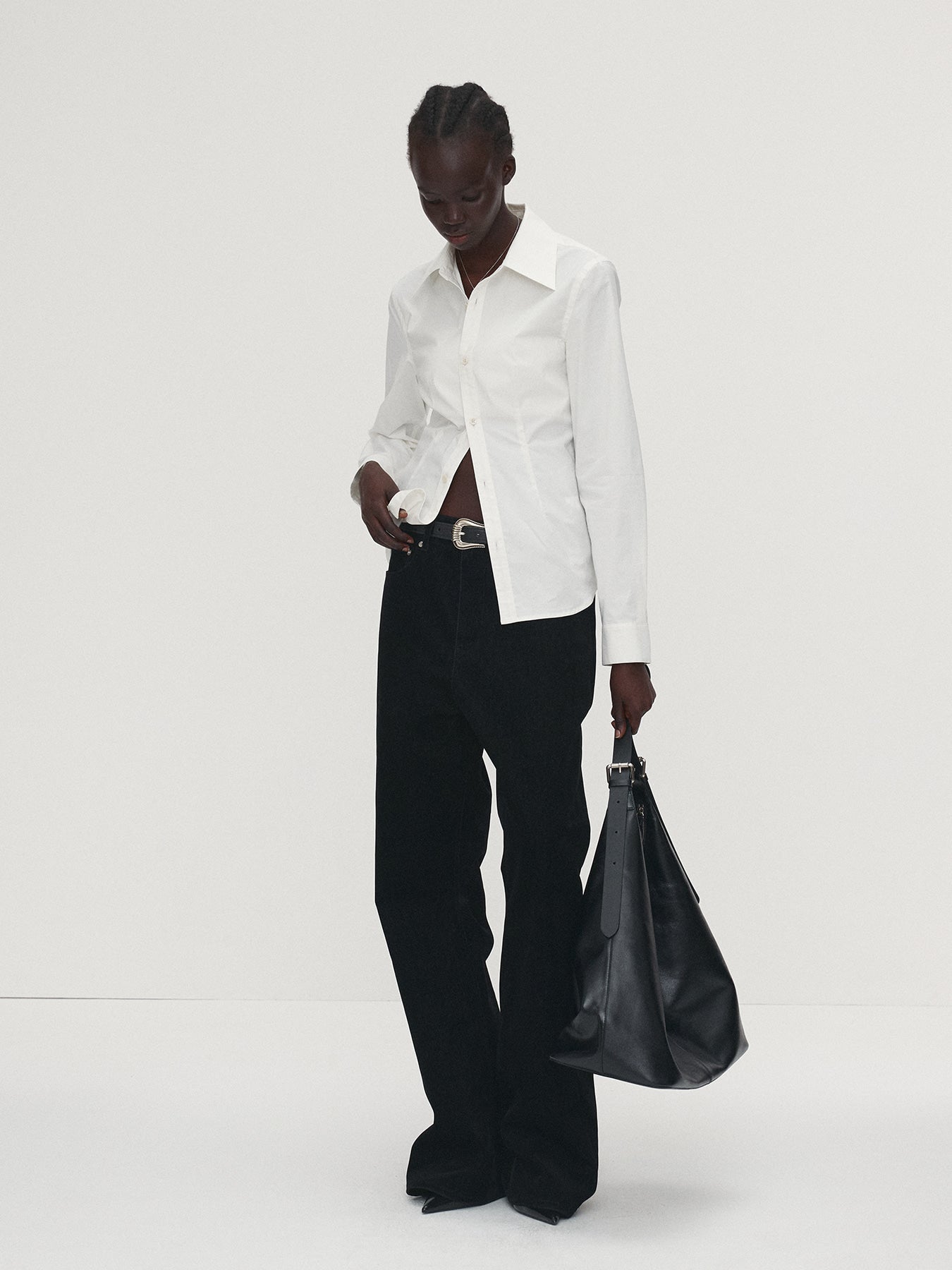 Tonywack - Elasticated Cotton Slim-Fit Shirt (Off White) product image 3 | TRAB K-Fashion Australia