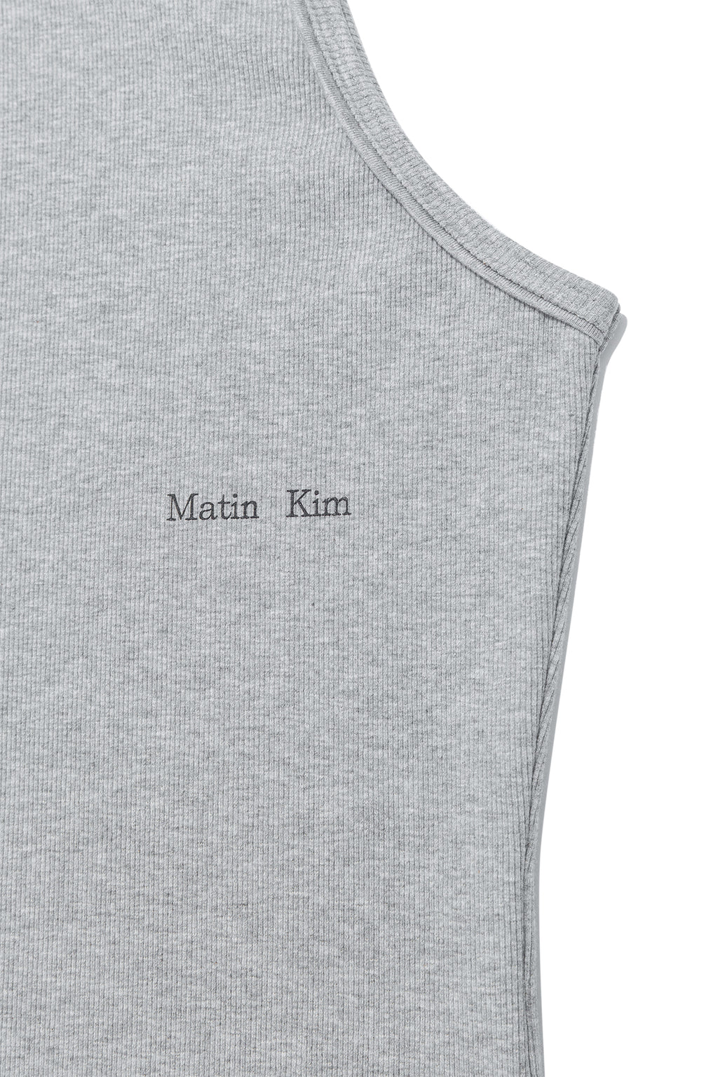Matin Kim - Small Logo Pintuck Sleeveless Top (Grey) product image 4 | TRAB K-Fashion Australia