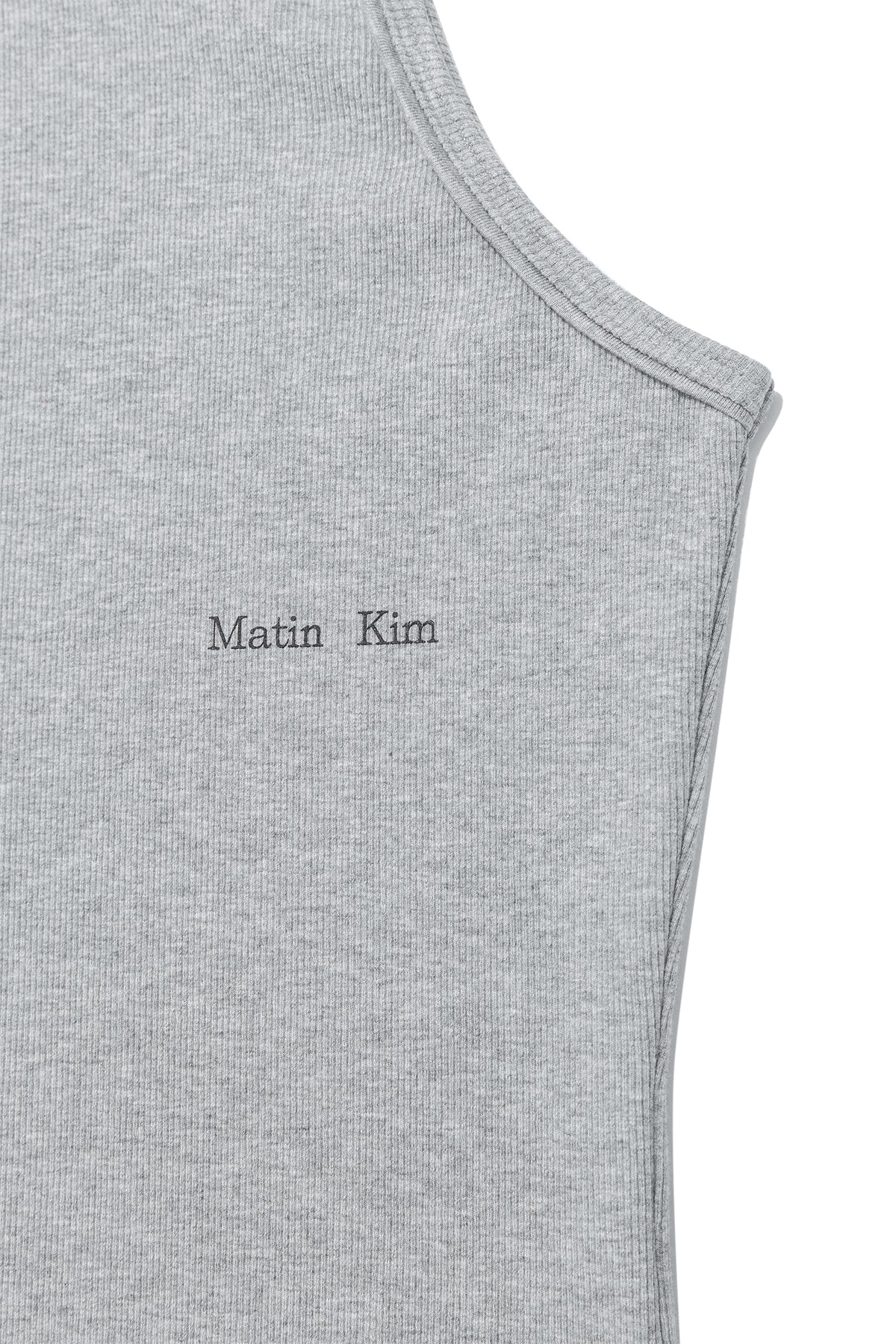 Matin Kim - Small Logo Pintuck Sleeveless Top (Grey) product image 4 | TRAB K-Fashion Australia