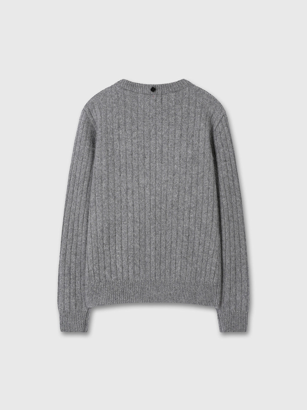 Tonywack - Superfine Merino Wool Tube Scarf Attaced Ribbed Sweater (Melange Grey) product image 10 | TRAB K-Fashion Australia