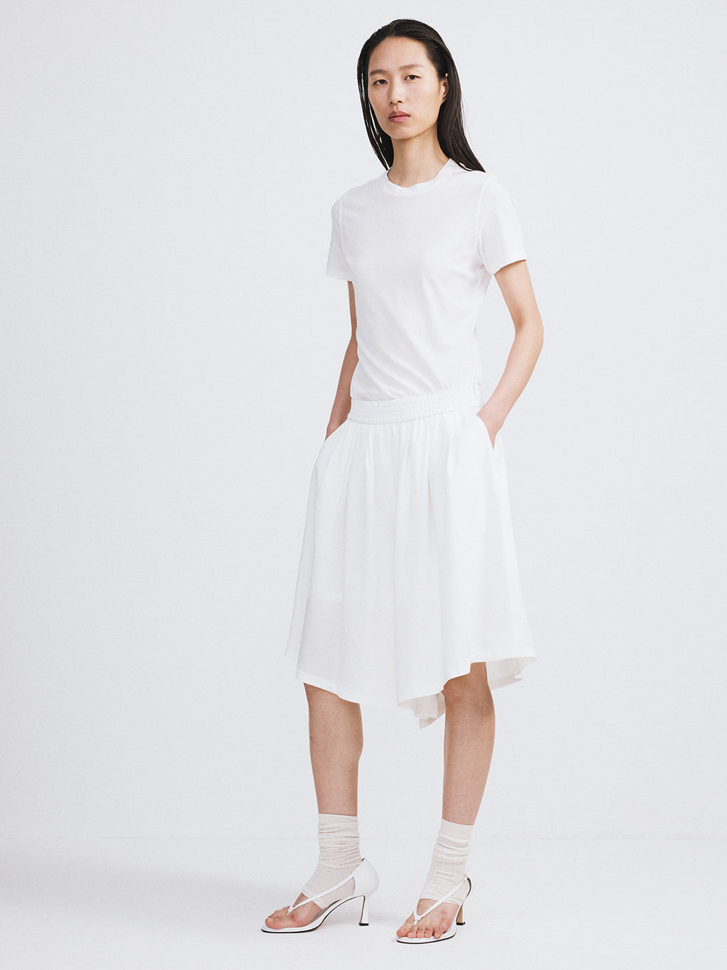 Recto - Banding Wide Culotte Pants (Ivory) product image 3 | TRAB K-Fashion Australia