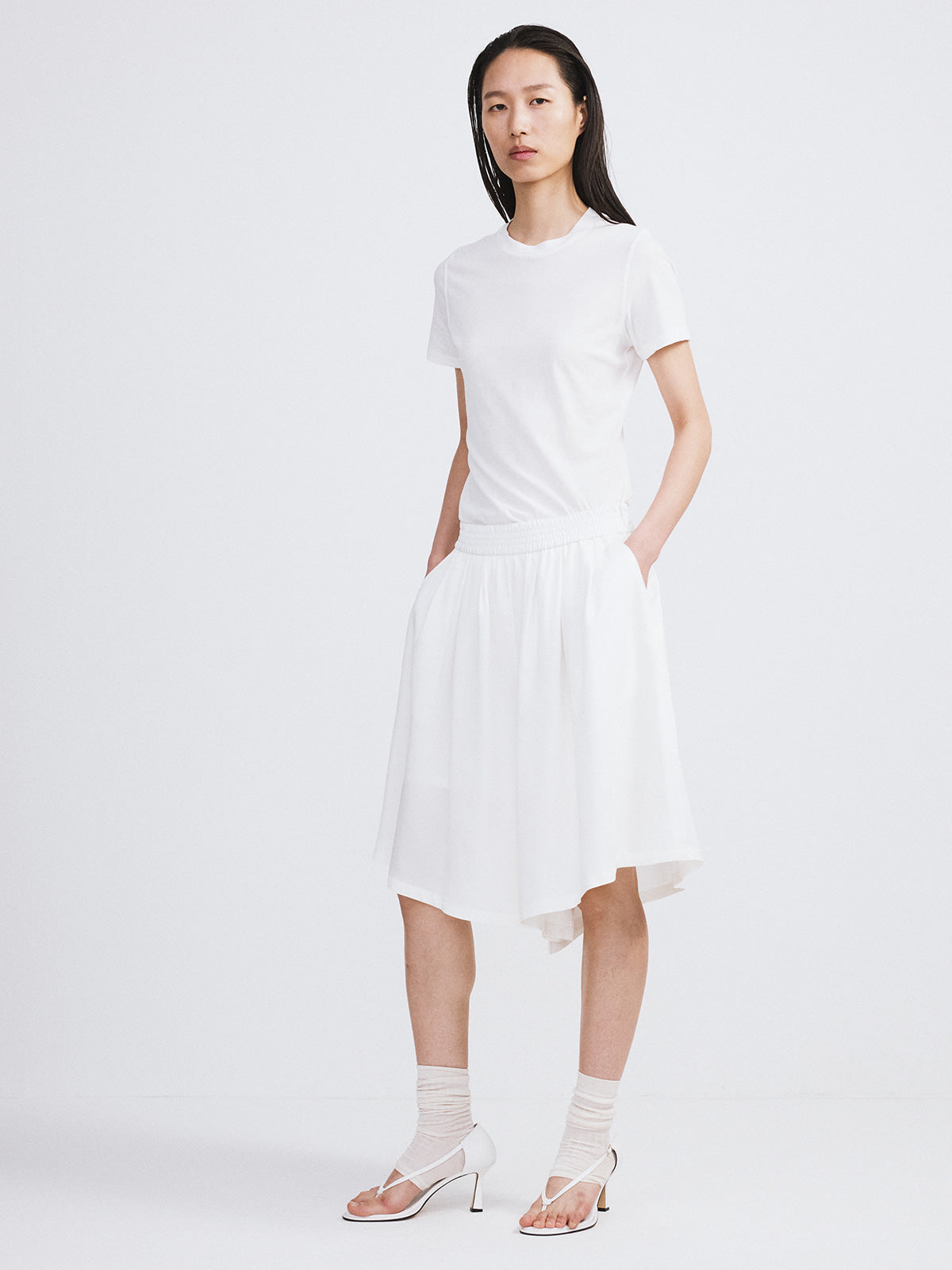 Recto - Banding Wide Culotte Pants (Ivory) product image 3 | TRAB K-Fashion Australia