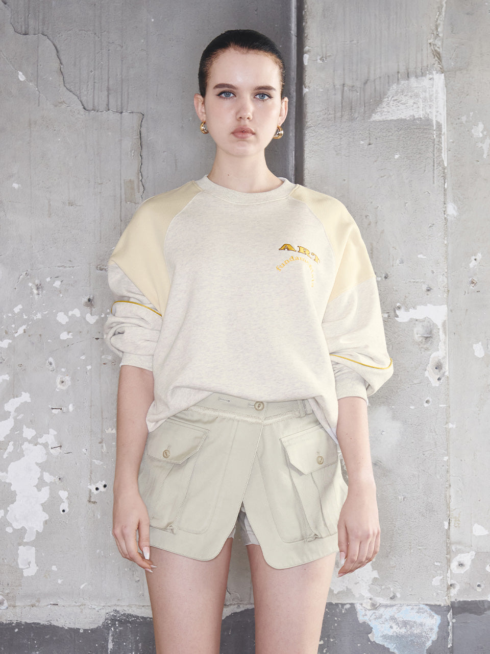 Kijun - Art School Pullover (Melange Oatmeal Cream) product image 1 | TRAB K-Fashion Australia