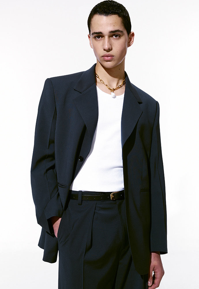 Tonywack - Tropical Wool Relaxed Tailored Jacket (Summer Exclusive) (Sea Serpent) product image 5 | TRAB K-Fashion Australia