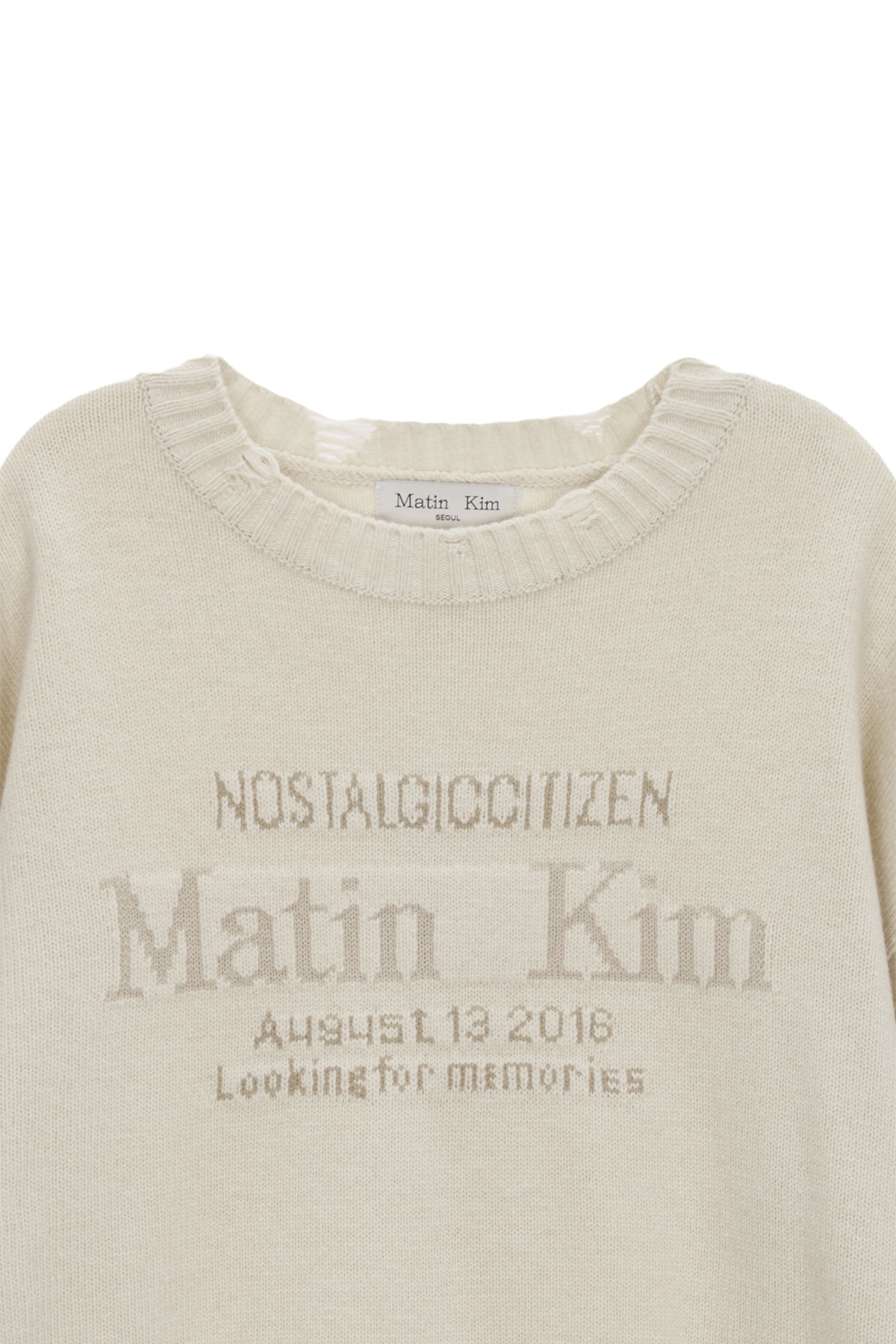 Matin Kim - Matin Sleeve Line Knit Pullover (Ivory) product image 3 | TRAB K-Fashion Australia