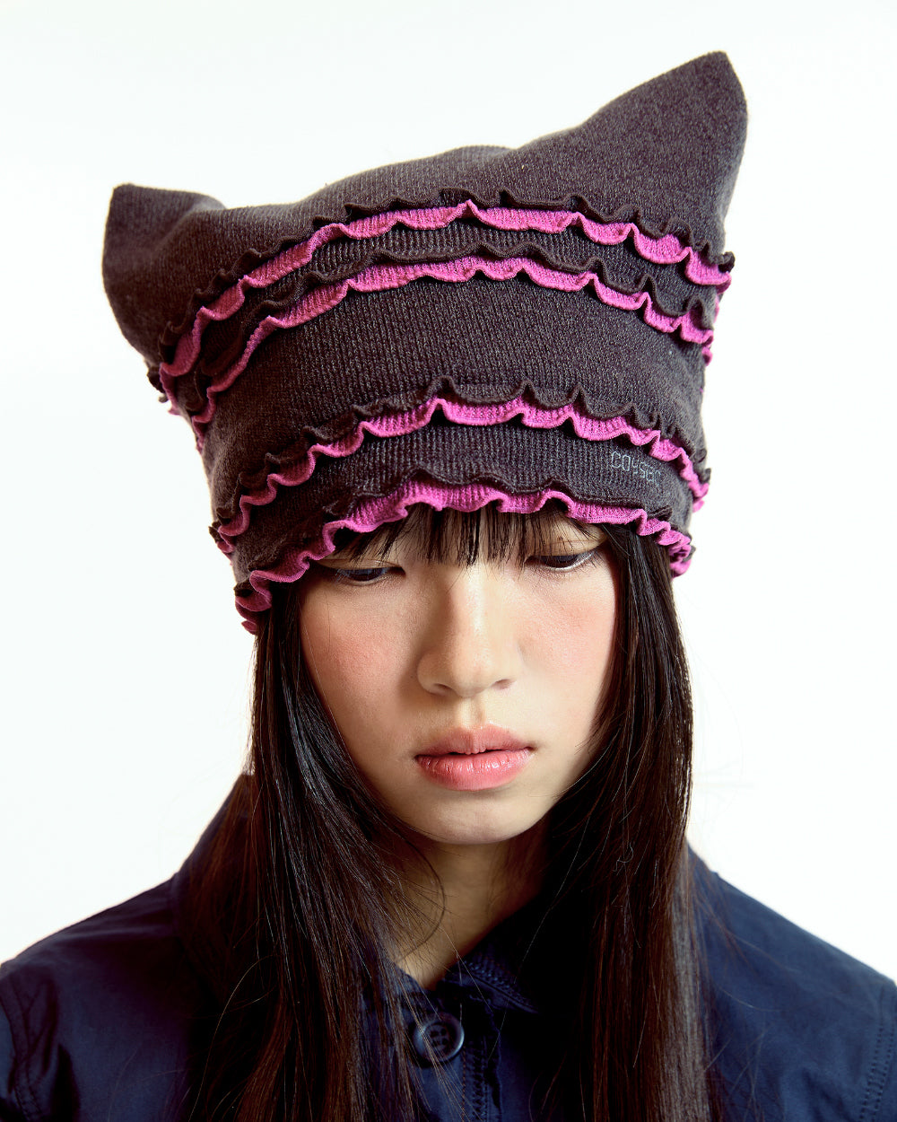 Coyseio - Raw Edge Cat Beanie (Brown) product image 2 | TRAB K-Fashion Australia