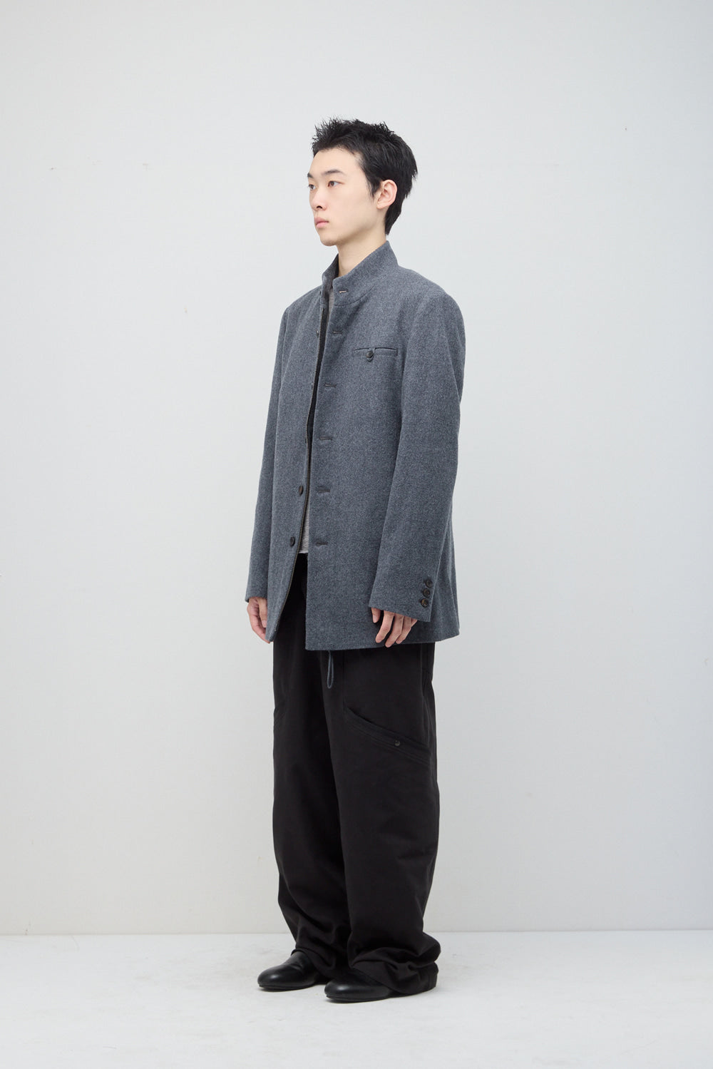 Hatchingroom - Stand Collar Coat (Charcoal) product image 4 | TRAB K-Fashion Australia