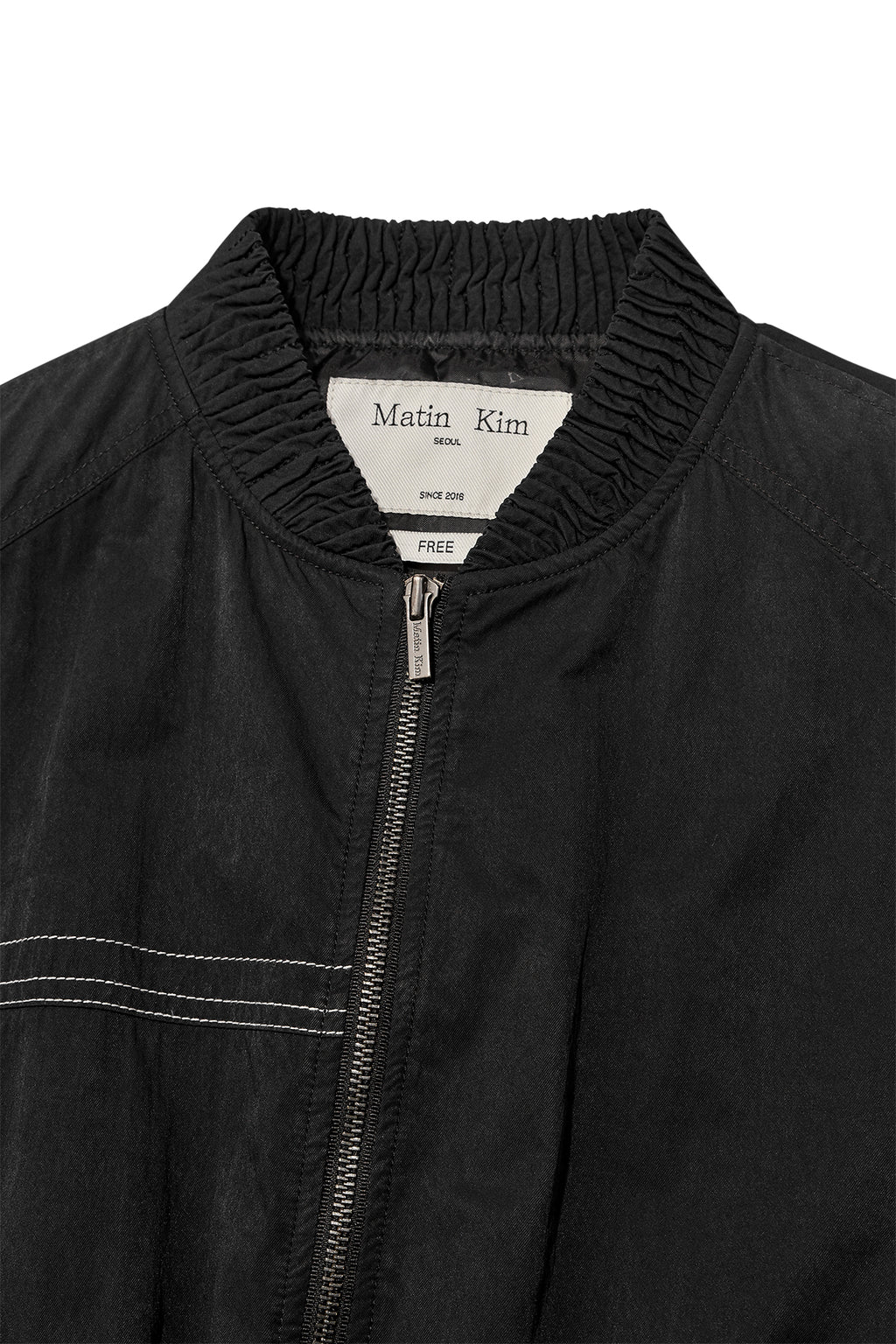 Matin Kim - Washed Volume Bomber Jumper (Black) product image 3 | TRAB K-Fashion Australia