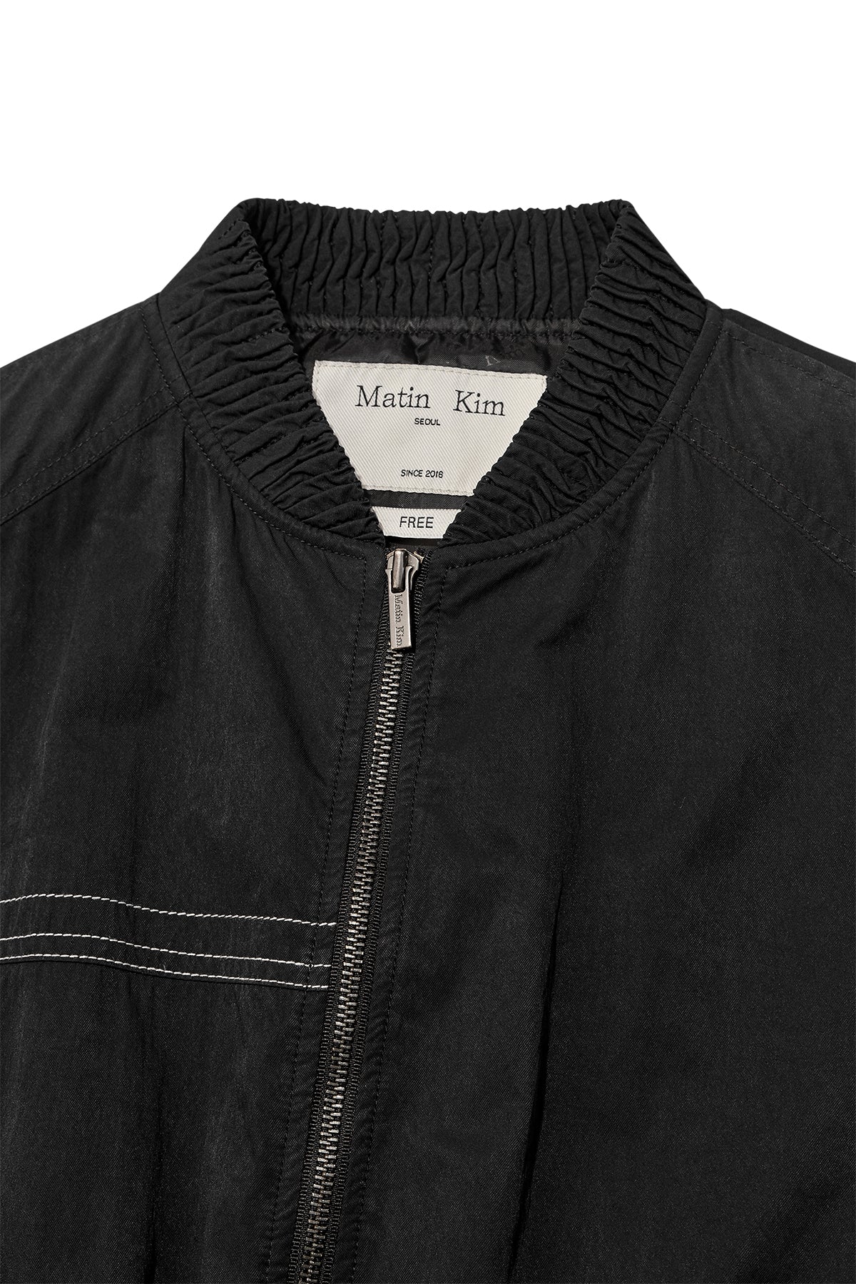 Matin Kim - Washed Volume Bomber Jumper (Black) product image 3 | TRAB K-Fashion Australia
