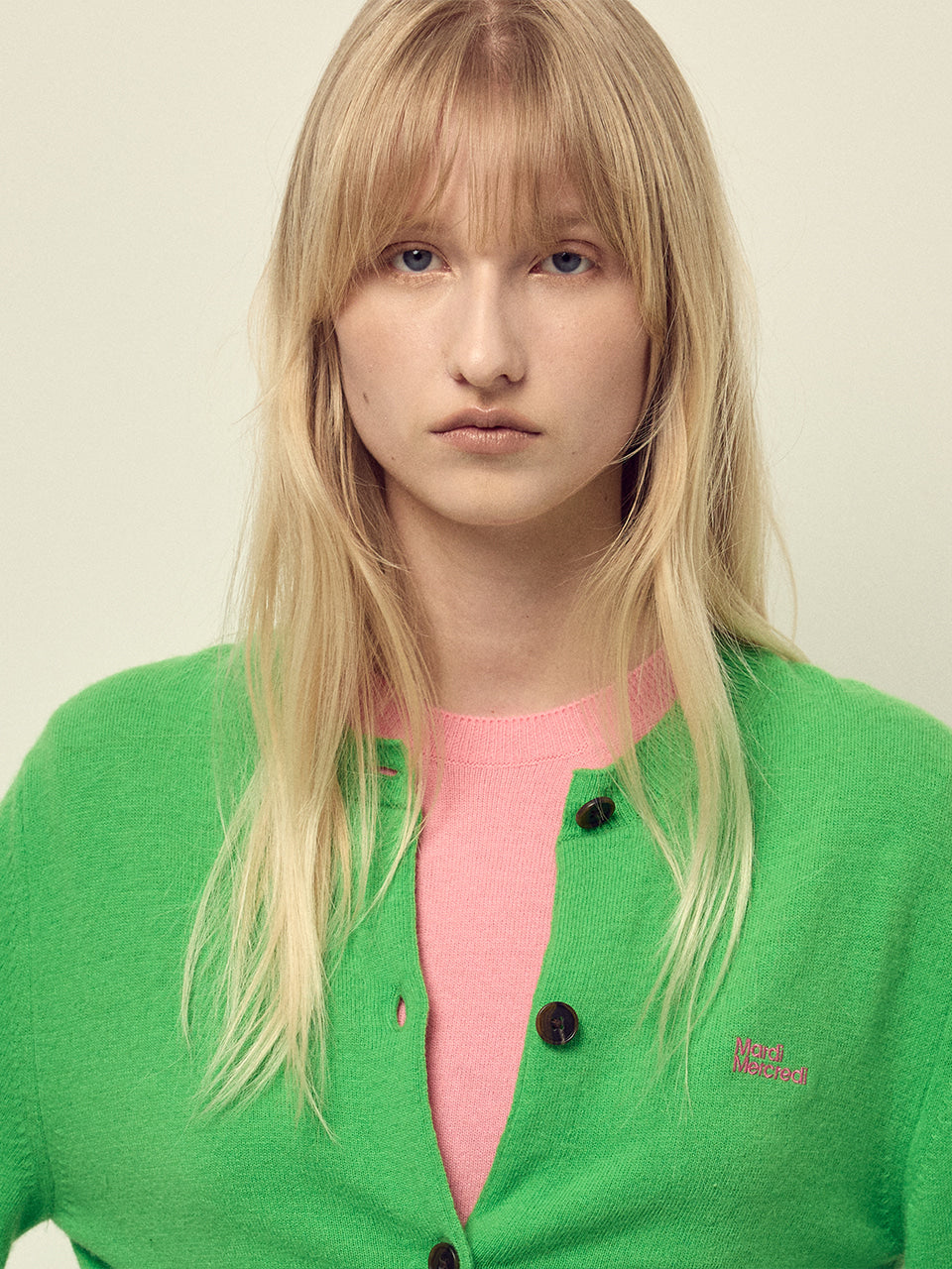 Mardi Mercredi - Cashmere Blended Cardigan Round Neck Essential (Applegreen) product image 1 | TRAB K-Fashion Australia