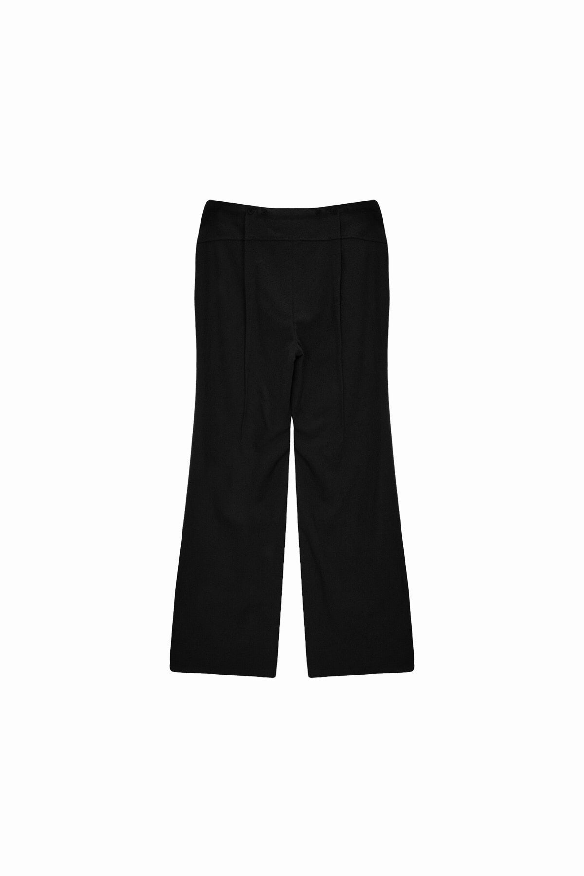 Matin Kim - Waist Button Point String Slim Pants (Black) product image 2 | TRAB K-Fashion Australia