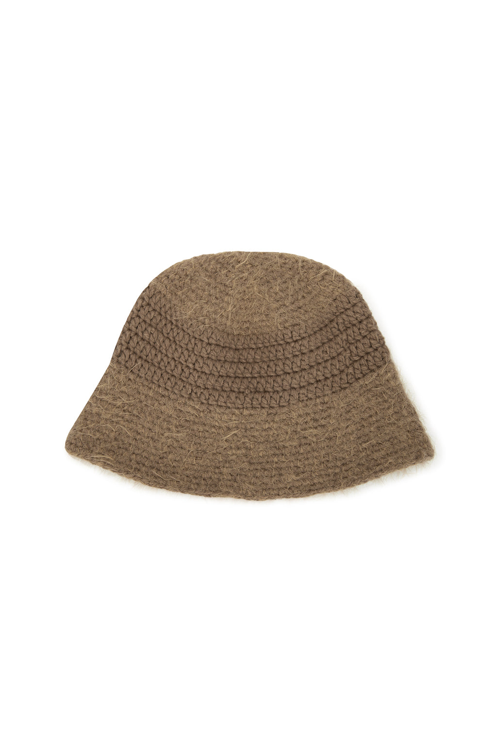 Matin Kim - Logo Hairy Knit Bucket Hat (Beige) product image 4 | TRAB K-Fashion Australia