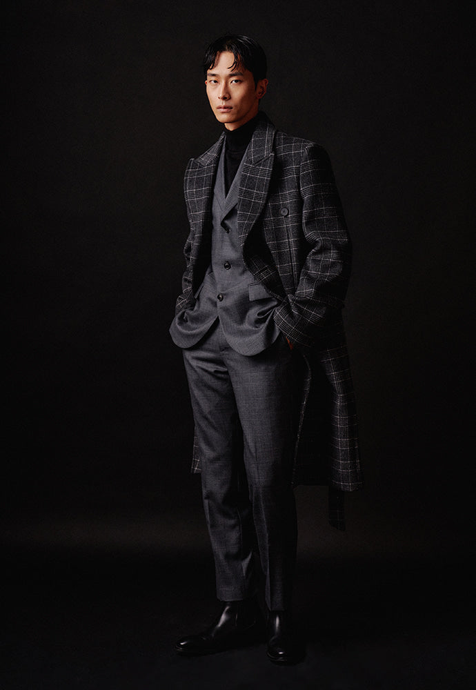 Tonywack - Crudo Check Double Coat (Grey Check) product image 2 | TRAB K-Fashion Australia