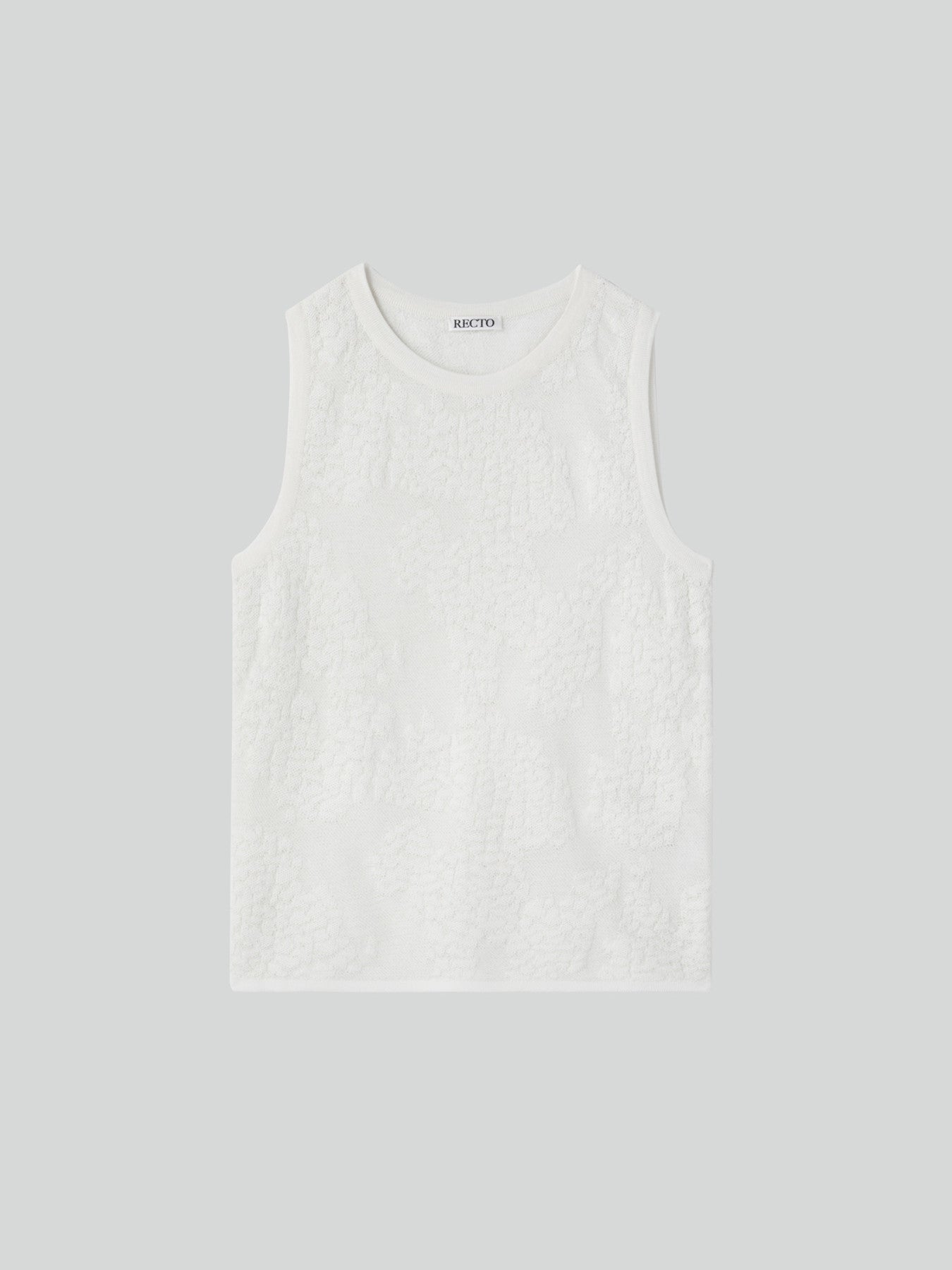 Recto - Lace Jacquard Knit Tank Top (Bean Ivory) product image 4 | TRAB K-Fashion Australia
