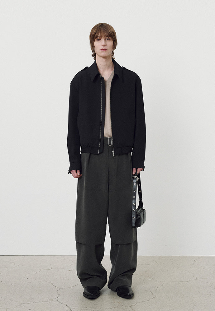 Tonywack - Drape Cupro Belted Pants (Ripe Olive) product image 2 | TRAB K-Fashion Australia