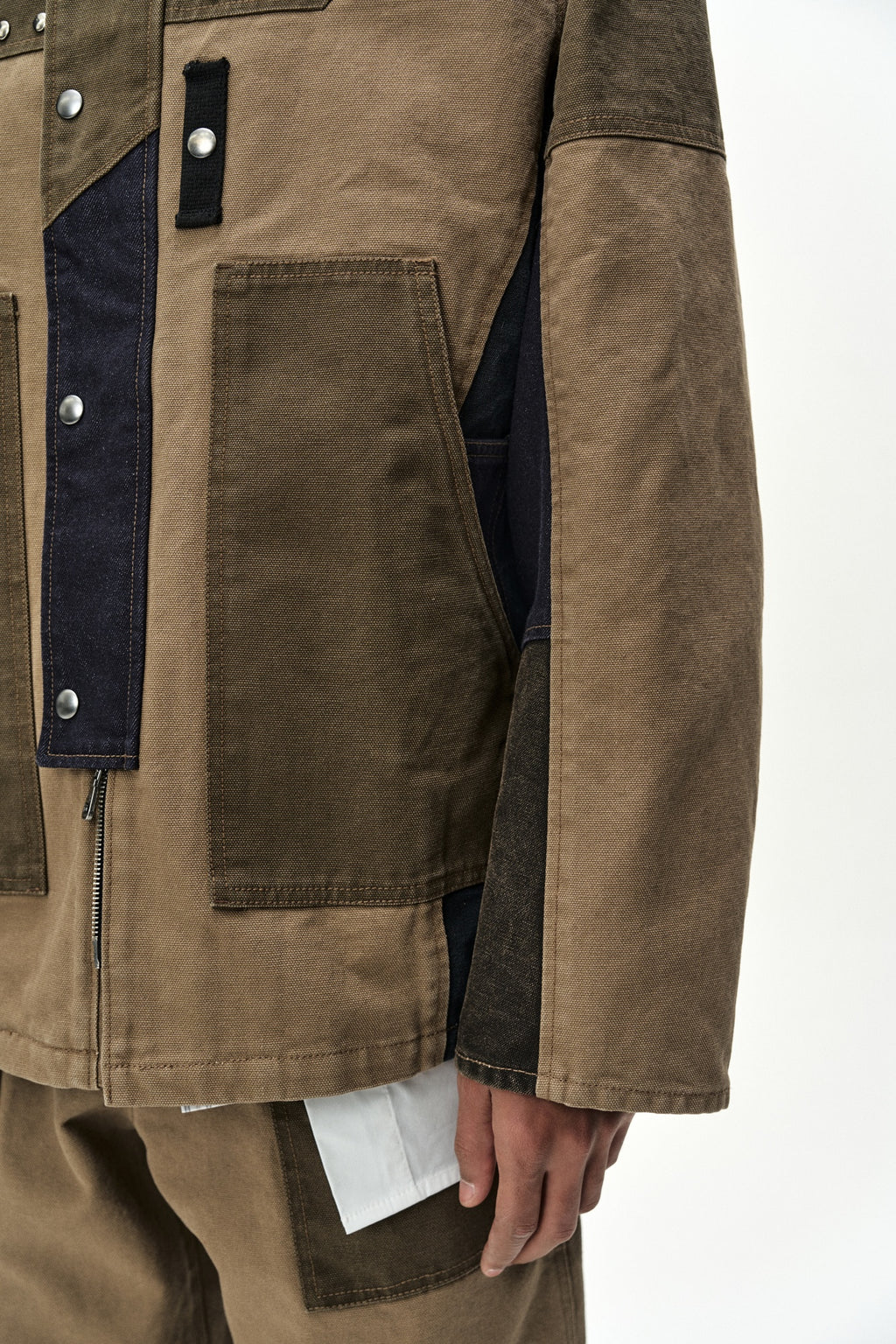 Andersson Bell - Austin Patchwork Washed Jacket (khaki) (Khaki) product image 11 | TRAB K-Fashion Australia