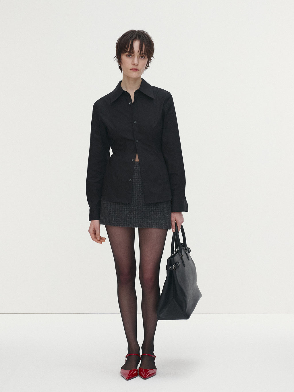 Tonywack - Wool Tweed Mini Skirt (Dark Grey) product image 2 | TRAB K-Fashion Australia