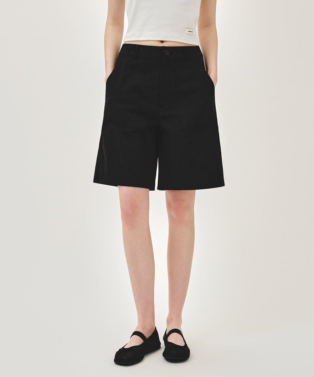 Marithe & Francois Girbaud - Bermuda Half Pants (Black) product image 1 | TRAB K-Fashion Australia