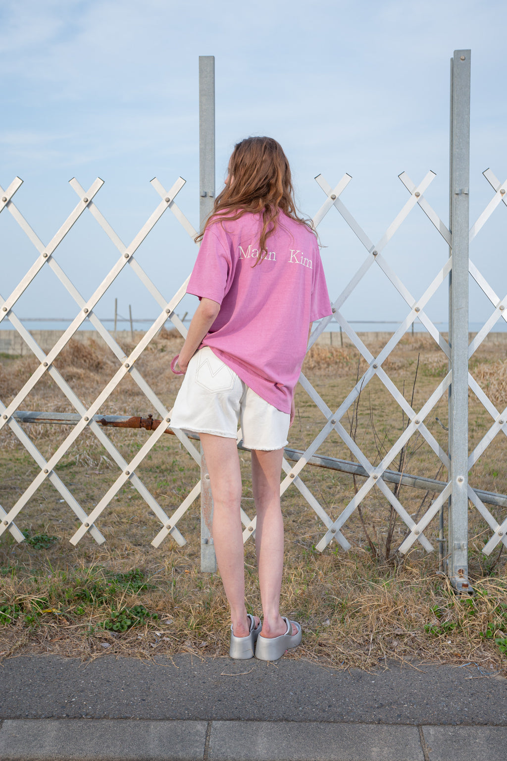 Matin Kim - Cut Line Point Denim Shorts (White) product image 10 | TRAB K-Fashion Australia