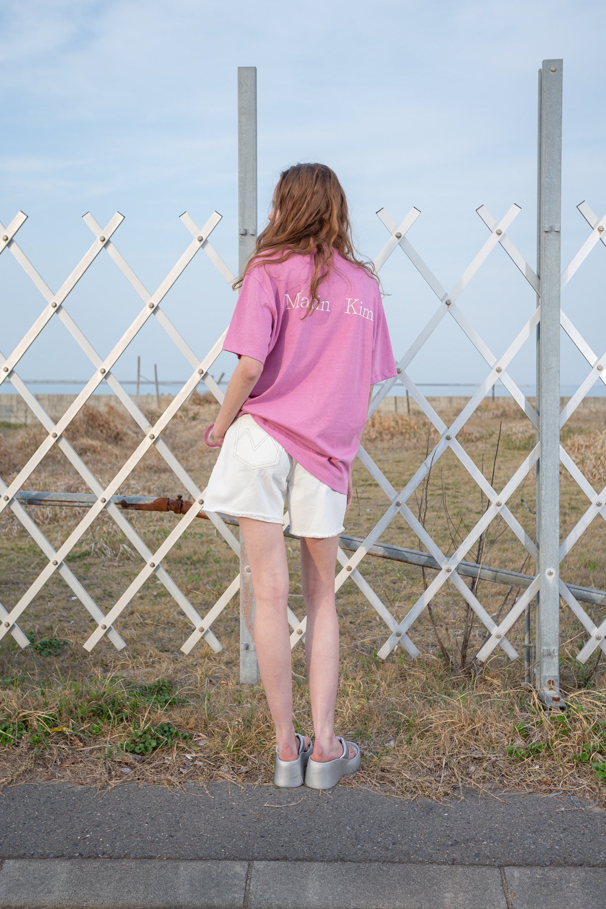 Matin Kim - Cut Line Point Denim Shorts (White) product image 10 | TRAB K-Fashion Australia