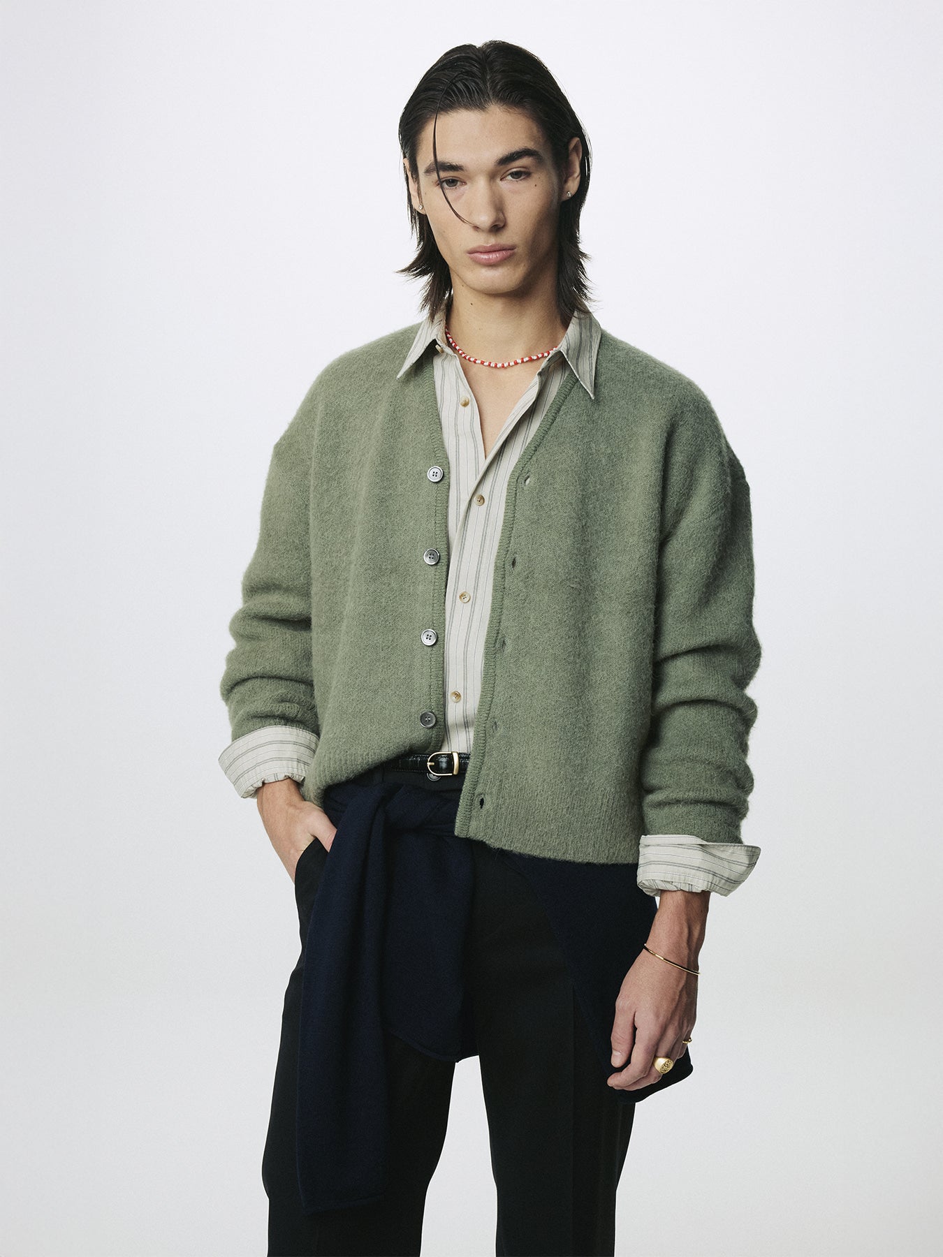 Tonywack - Brushed Alpaca-Blend Cardigan (Sage Green) product image 1 | TRAB K-Fashion Australia