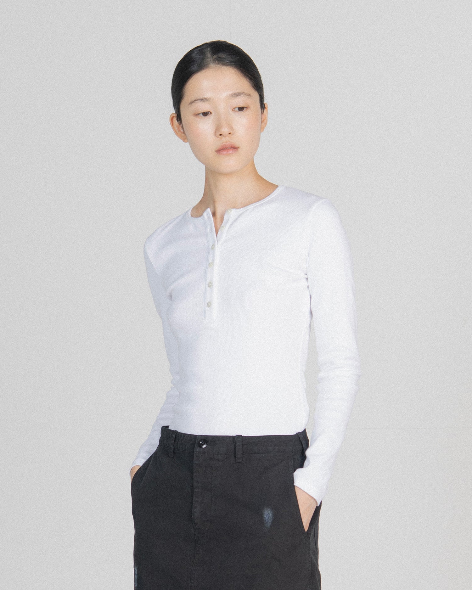 Brownyard - Henley Neck Long Sleeve (Ivory) product image 2 | TRAB K-Fashion Australia