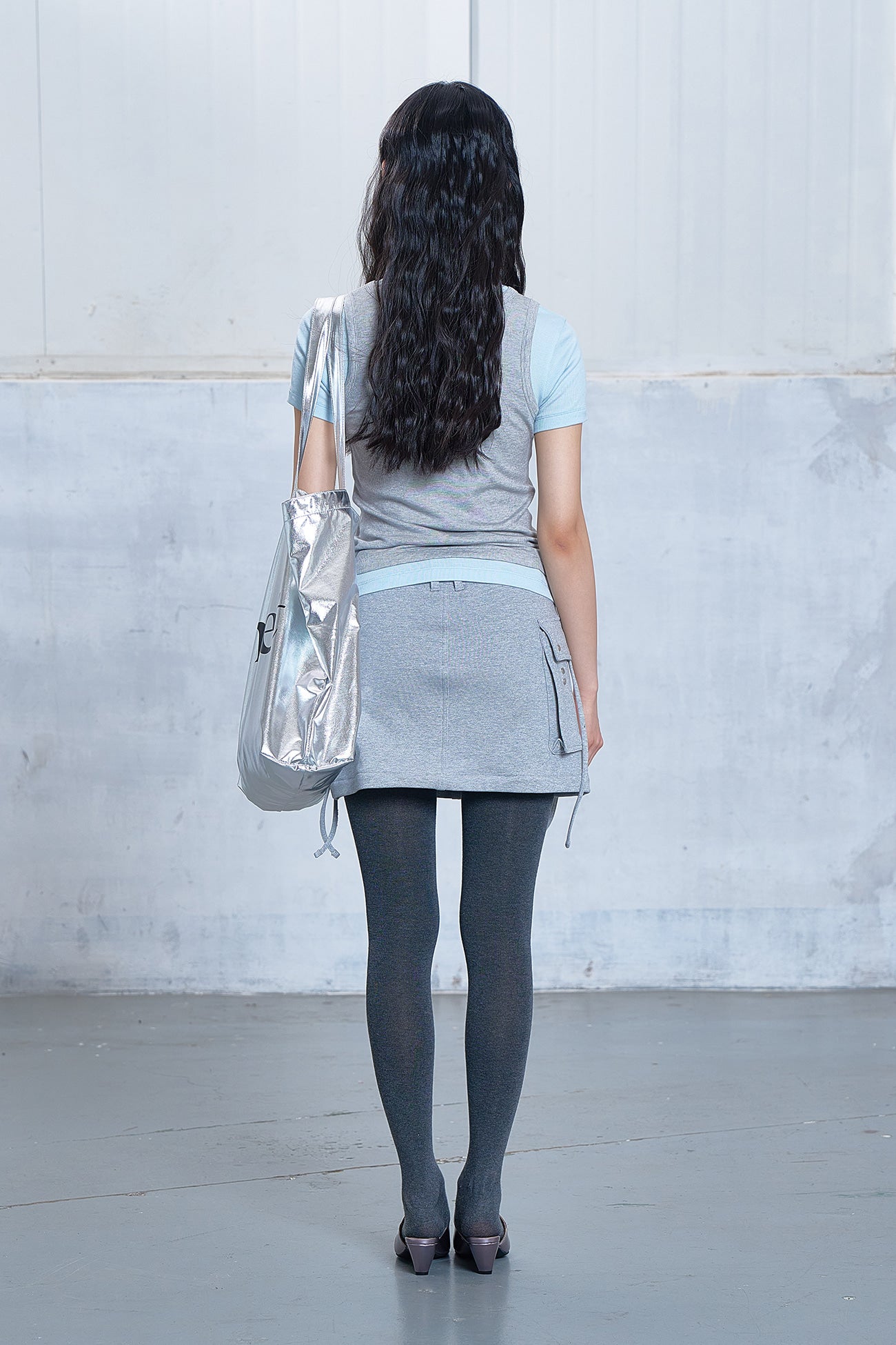 Deinet - Jersey Mini Skirt (Melange Grey) product image 3 | TRAB K-Fashion Australia