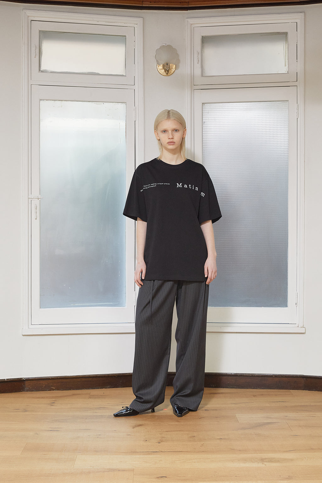 Matin Kim - Half Text Logo Top (Black) product image 6 | TRAB K-Fashion Australia