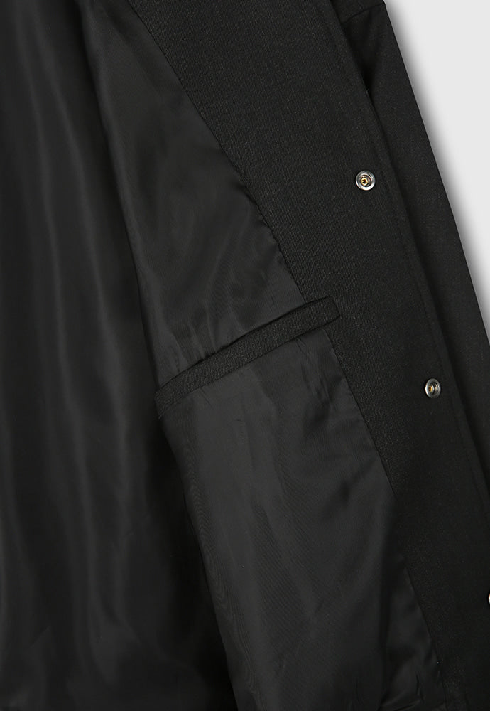 Tonywack - Hard Twist Wool Cropped Bomber Jacket (Dark Charcoal) product image 14 | TRAB K-Fashion Australia