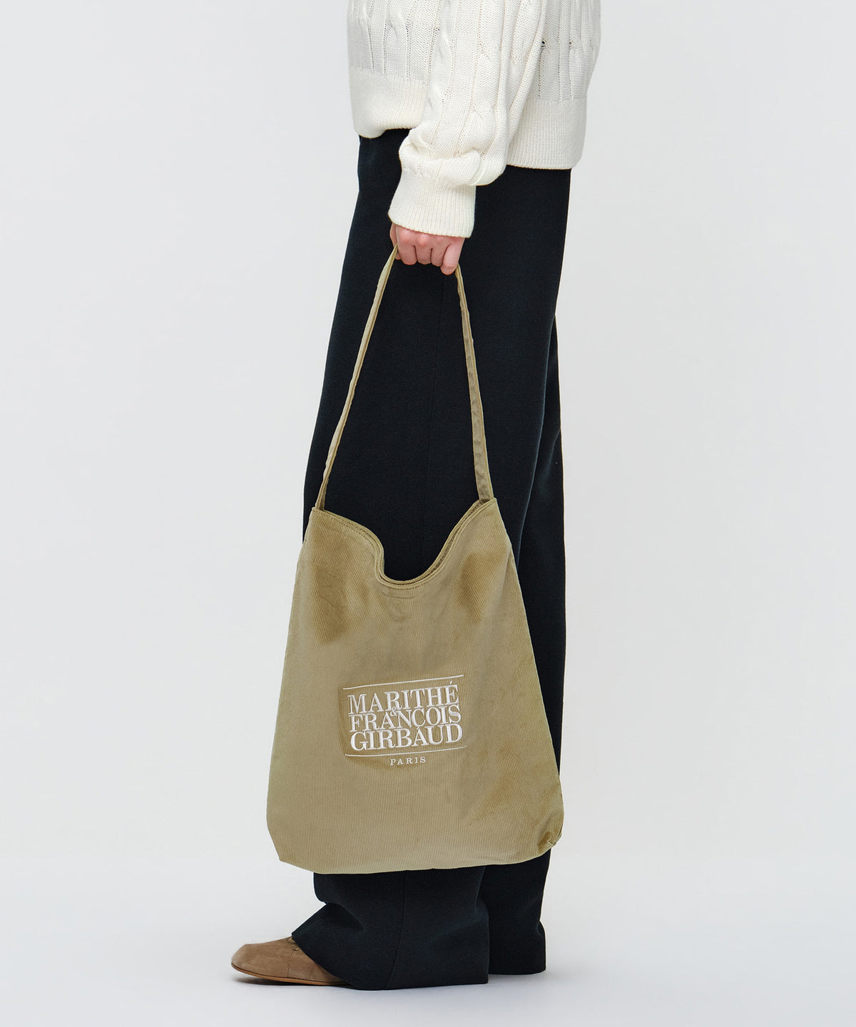 Marithe & Francois Girbaud - Classic Logo Corduroy Bag (Beige) product image 6 | TRAB K-Fashion Australia