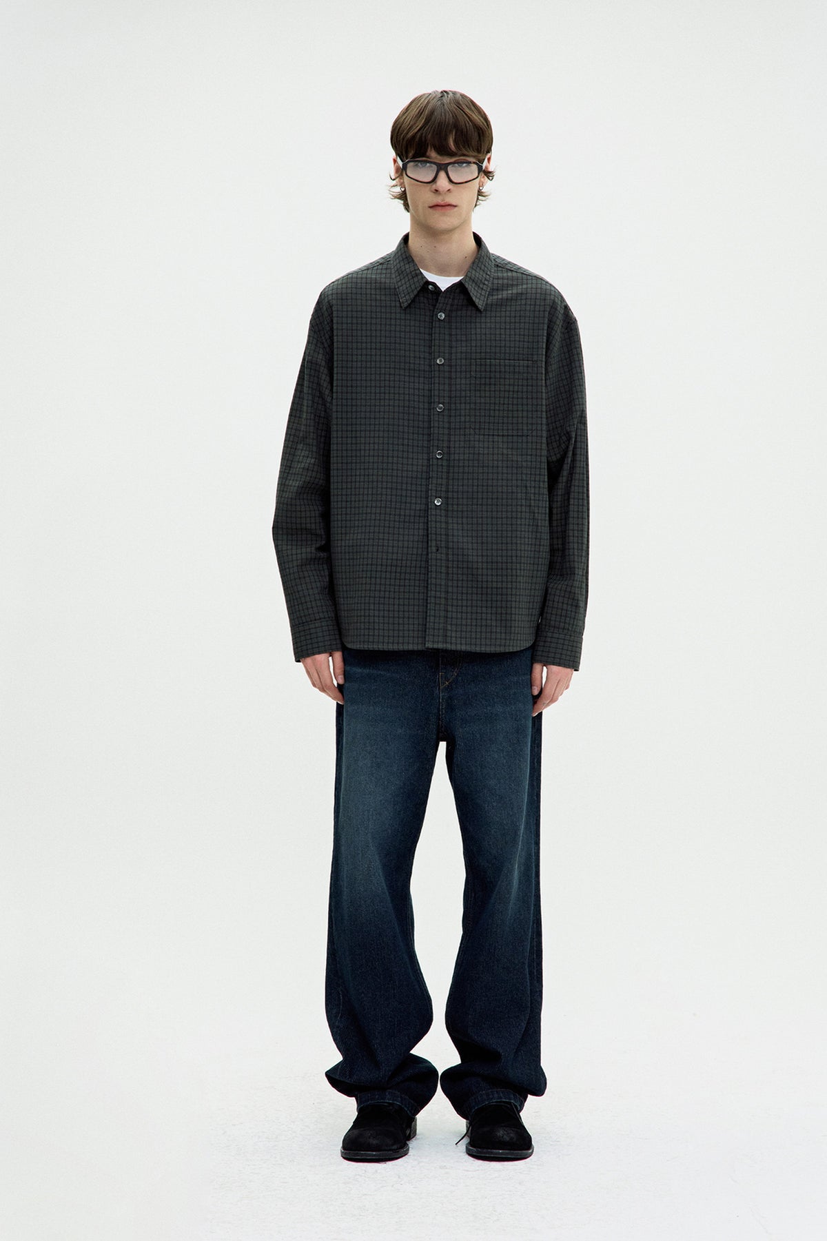 Coor - Plaid Seersucker Check Shirt (Green) product image 2 | TRAB K-Fashion Australia