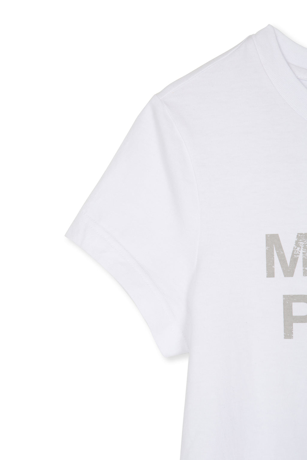 Matin Kim - Peaches Logo Graphic Crop Top (White) product image 6 | TRAB K-Fashion Australia