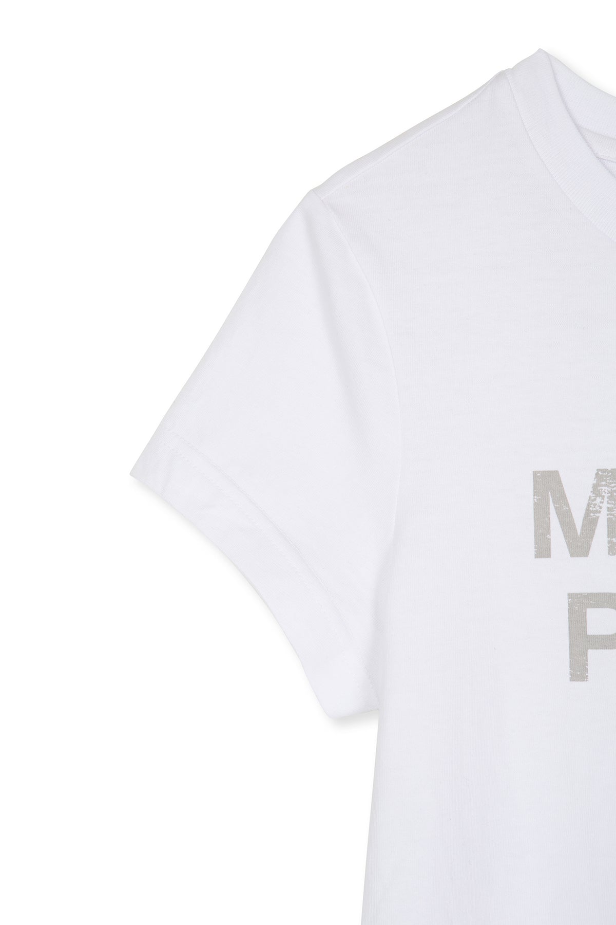Matin Kim - Peaches Logo Graphic Crop Top (White) product image 6 | TRAB K-Fashion Australia