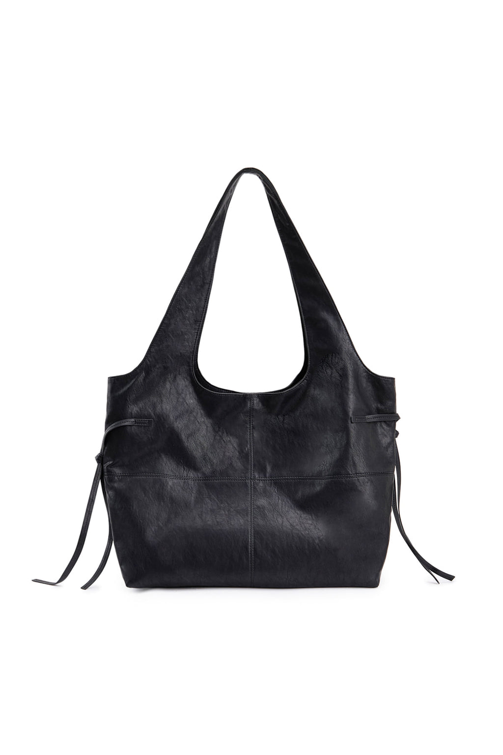 Matin Kim - Side String Leather Big Shoulder Bag (Black) product image 5 | TRAB K-Fashion Australia
