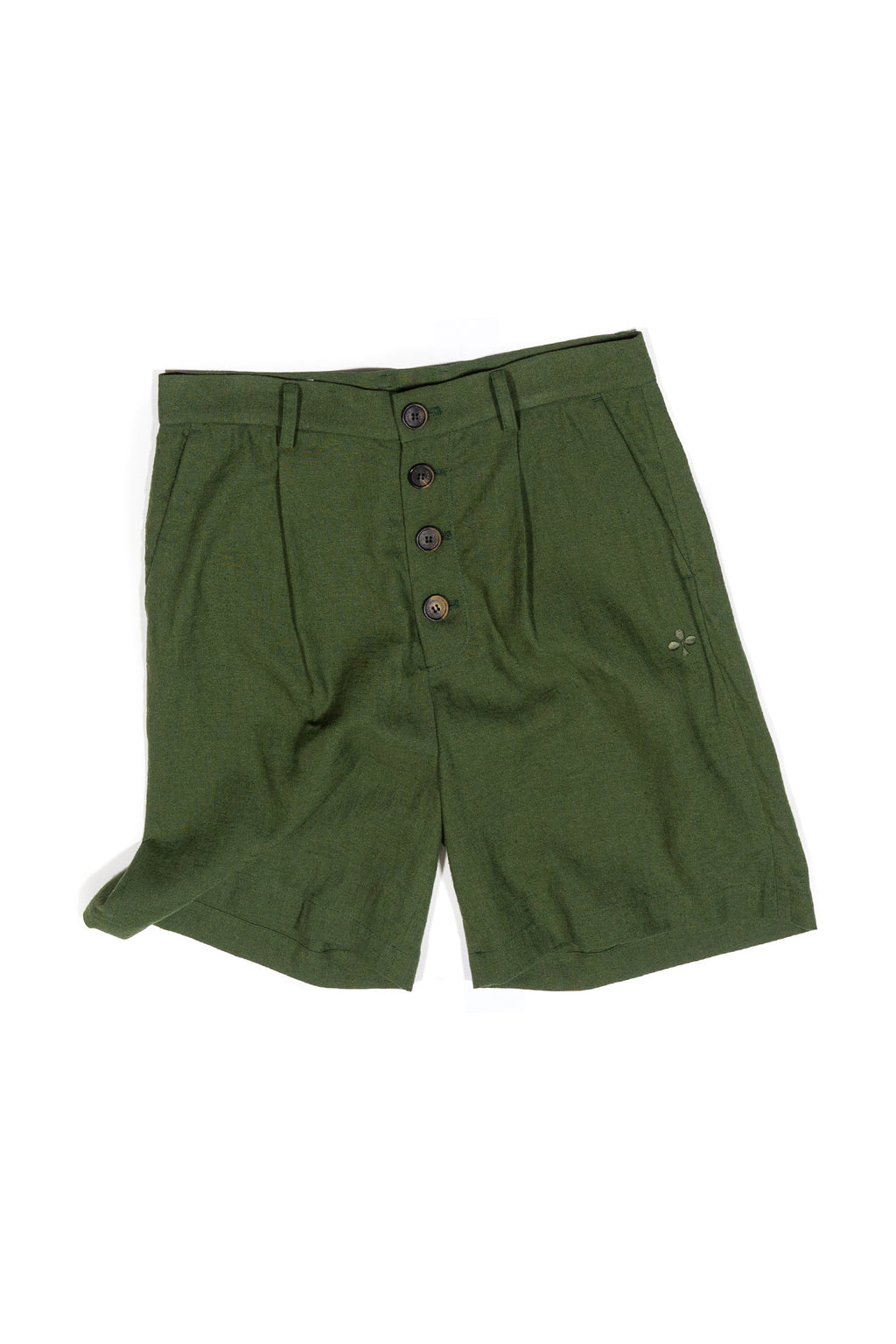 Ioedle - Clover Embroidered Button Shorts (Green) product image 1 | TRAB K-Fashion Australia