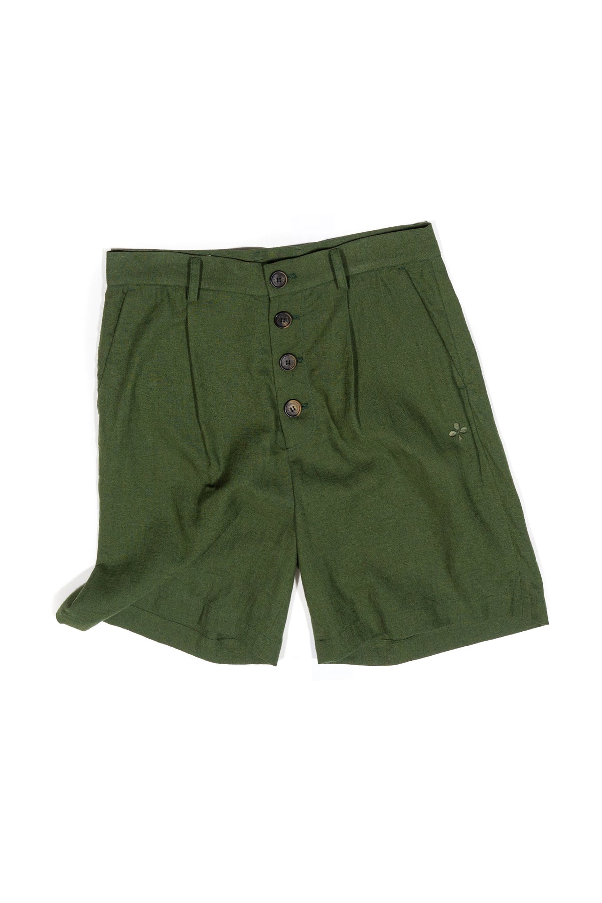 Ioedle - Clover Embroidered Button Shorts (Green) product image 1 | TRAB K-Fashion Australia
