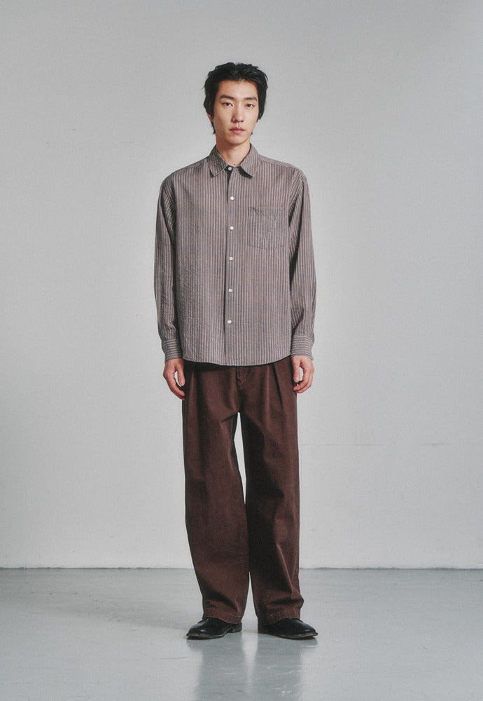 Art if acts - One Tuck Chino Pants (Brown) product image 1 | TRAB K-Fashion Australia
