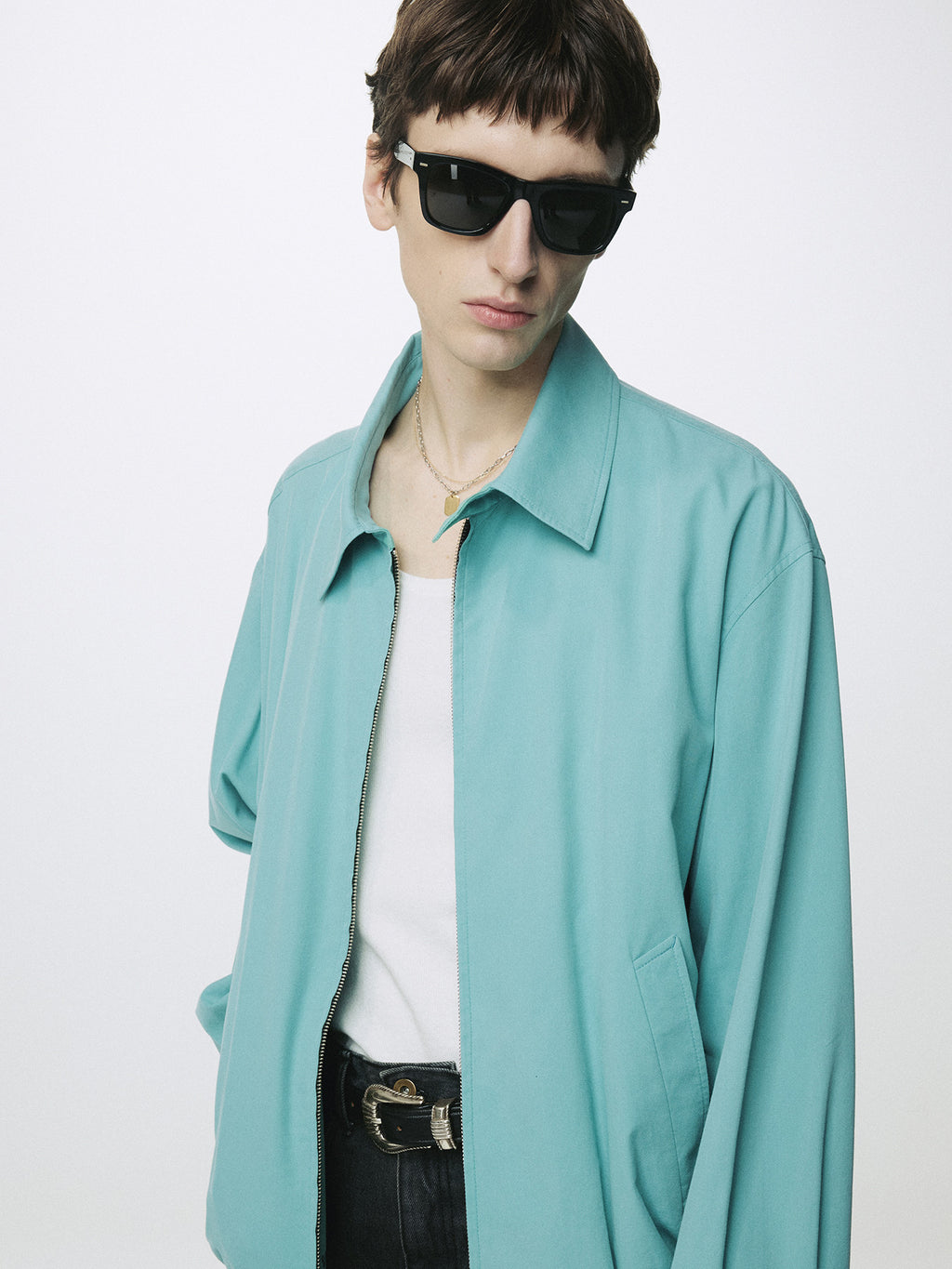 Tonywack - Washed Cotton Lyocell Blouson Jacket (Turquoise) product image 9 | TRAB K-Fashion Australia