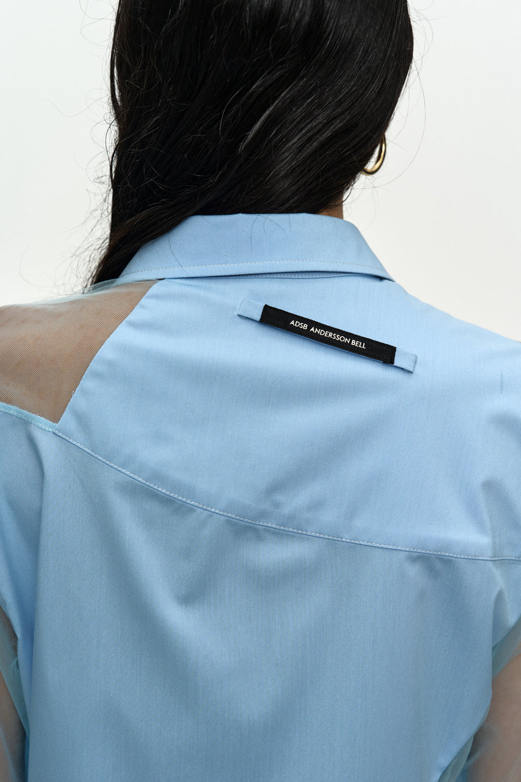 Andersson Bell - Mesh Twist-Tuck Shirt (Blue) product image 7 | TRAB K-Fashion Australia