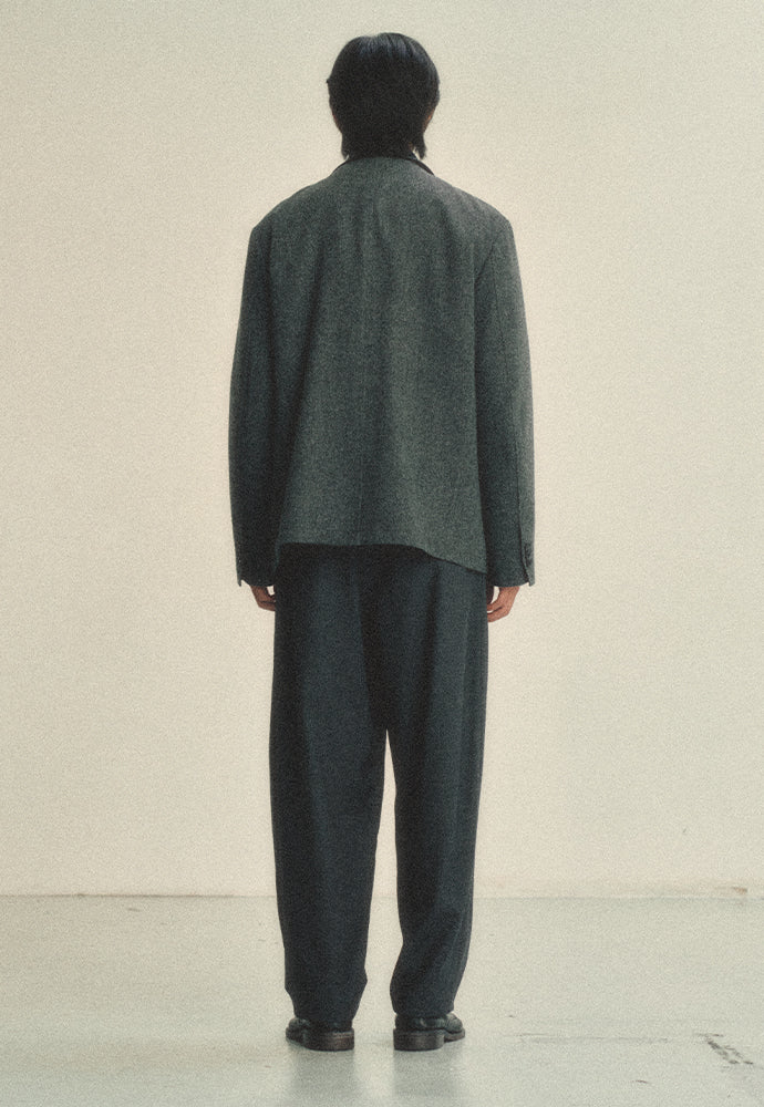 Art if acts - Leather Collar Wool Blazer_Japanese Fabric (Charcoal) product image 3 | TRAB K-Fashion Australia