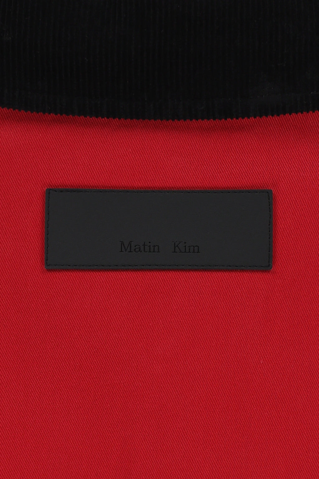 Matin Kim - Corduroy Contrast Trim Blouson Jumper (Red) product image 5 | TRAB K-Fashion Australia