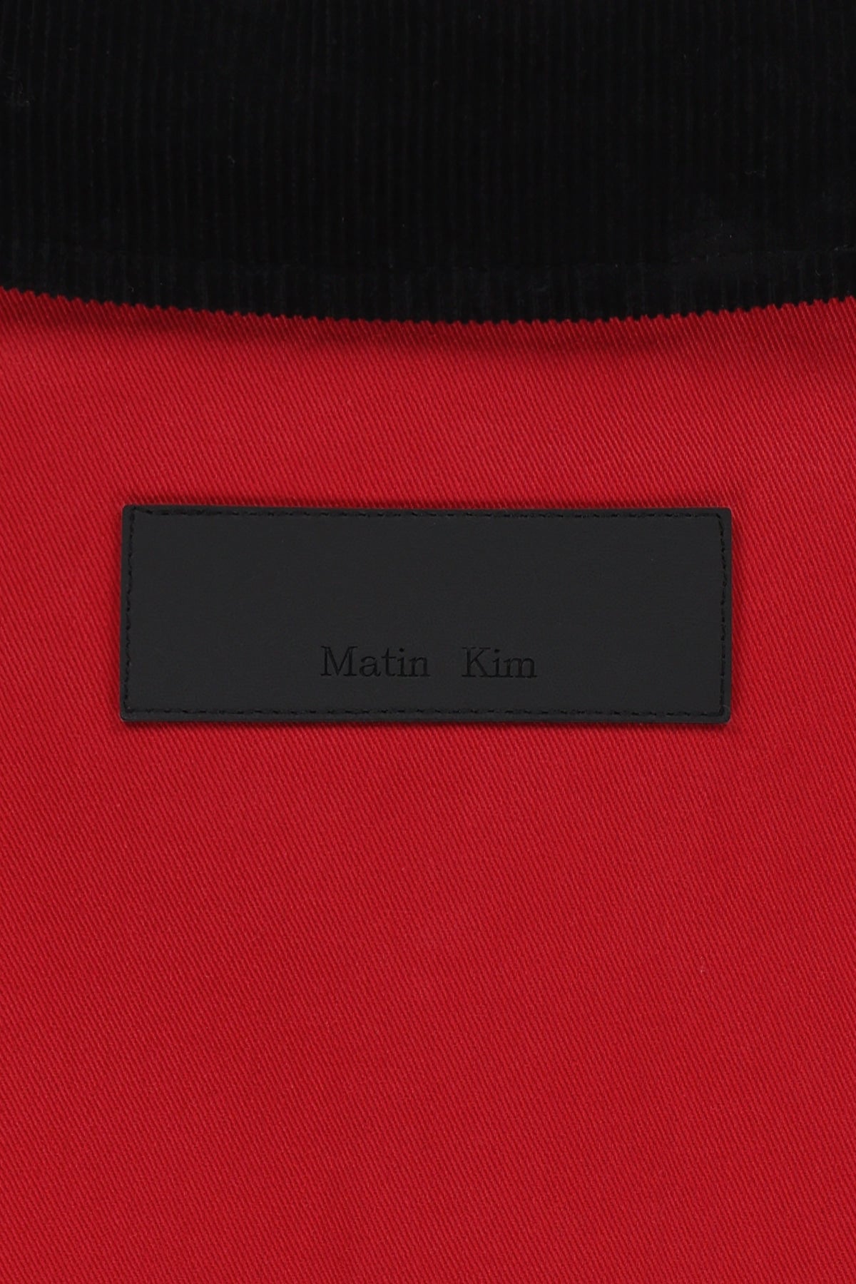 Matin Kim - Corduroy Contrast Trim Blouson Jumper (Red) product image 5 | TRAB K-Fashion Australia