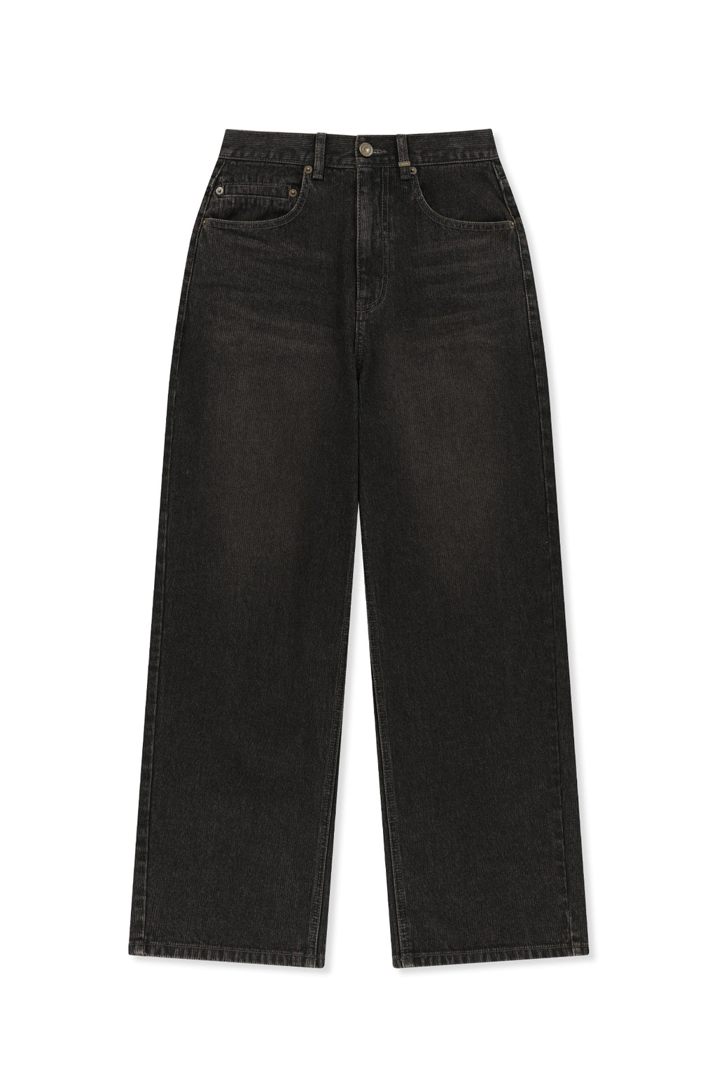 Matin Kim - Washed Rib Denim Pants (Dark Grey) product image 2 | TRAB K-Fashion Australia