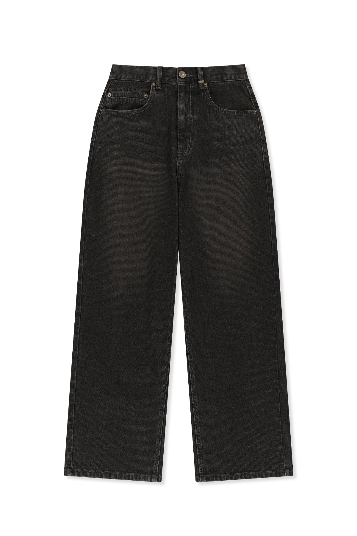 Matin Kim - Washed Rib Denim Pants (Dark Grey) product image 2 | TRAB K-Fashion Australia