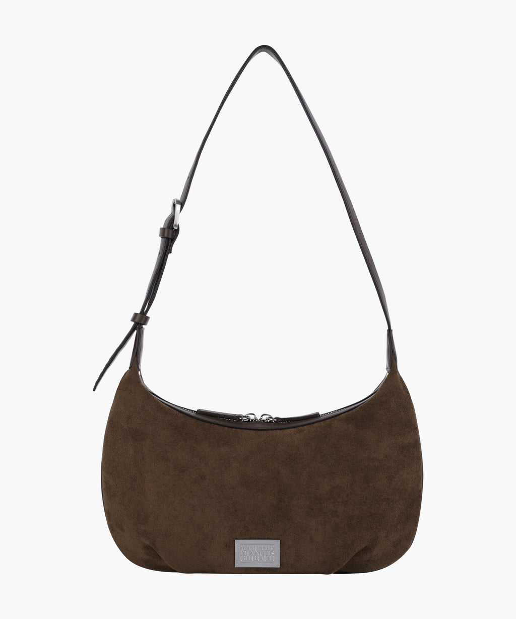 Marithe & Francois Girbaud - Classic Logo Half Moon 2-way Cross Bag (Brown) product image 1 | TRAB K-Fashion Australia