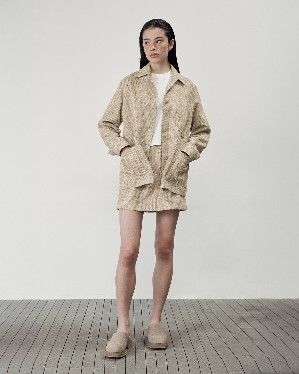 Brownyard - Tweed Mini Skirt (Beige) product image 6 | TRAB K-Fashion Australia