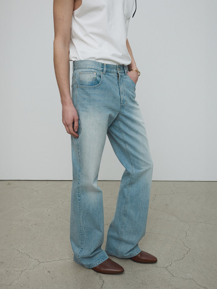 Tonywack - Flared Leg Denim Jeans (Washed Light Blue) product image 6 | TRAB K-Fashion Australia