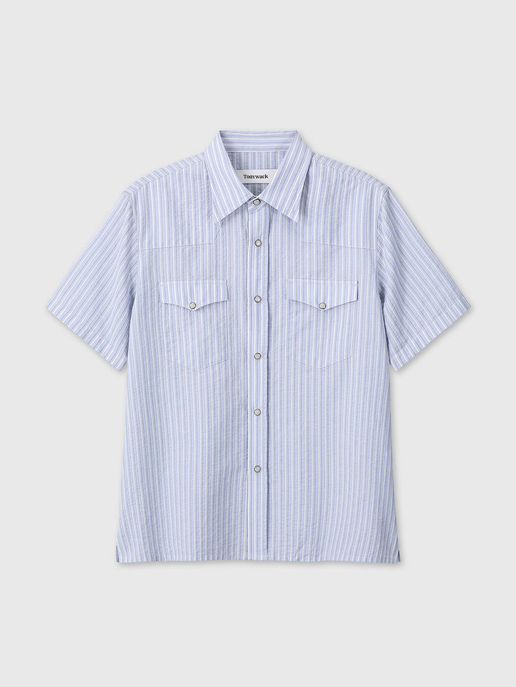 Tonywack - Striped Cotton Blend Western Shirt (Sky Blue) product image 9 | TRAB K-Fashion Australia