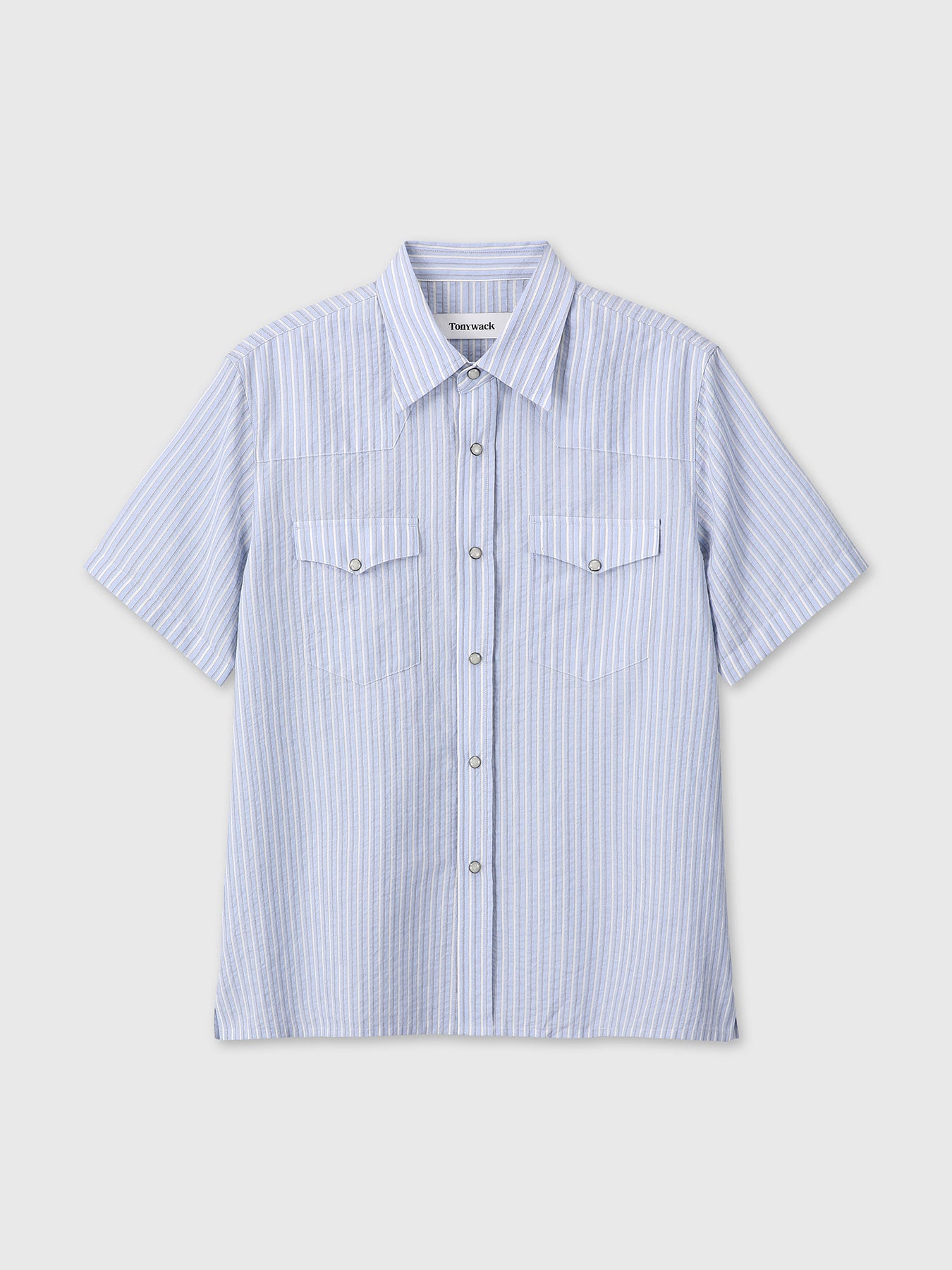 Tonywack - Striped Cotton Blend Western Shirt (Sky Blue) product image 9 | TRAB K-Fashion Australia